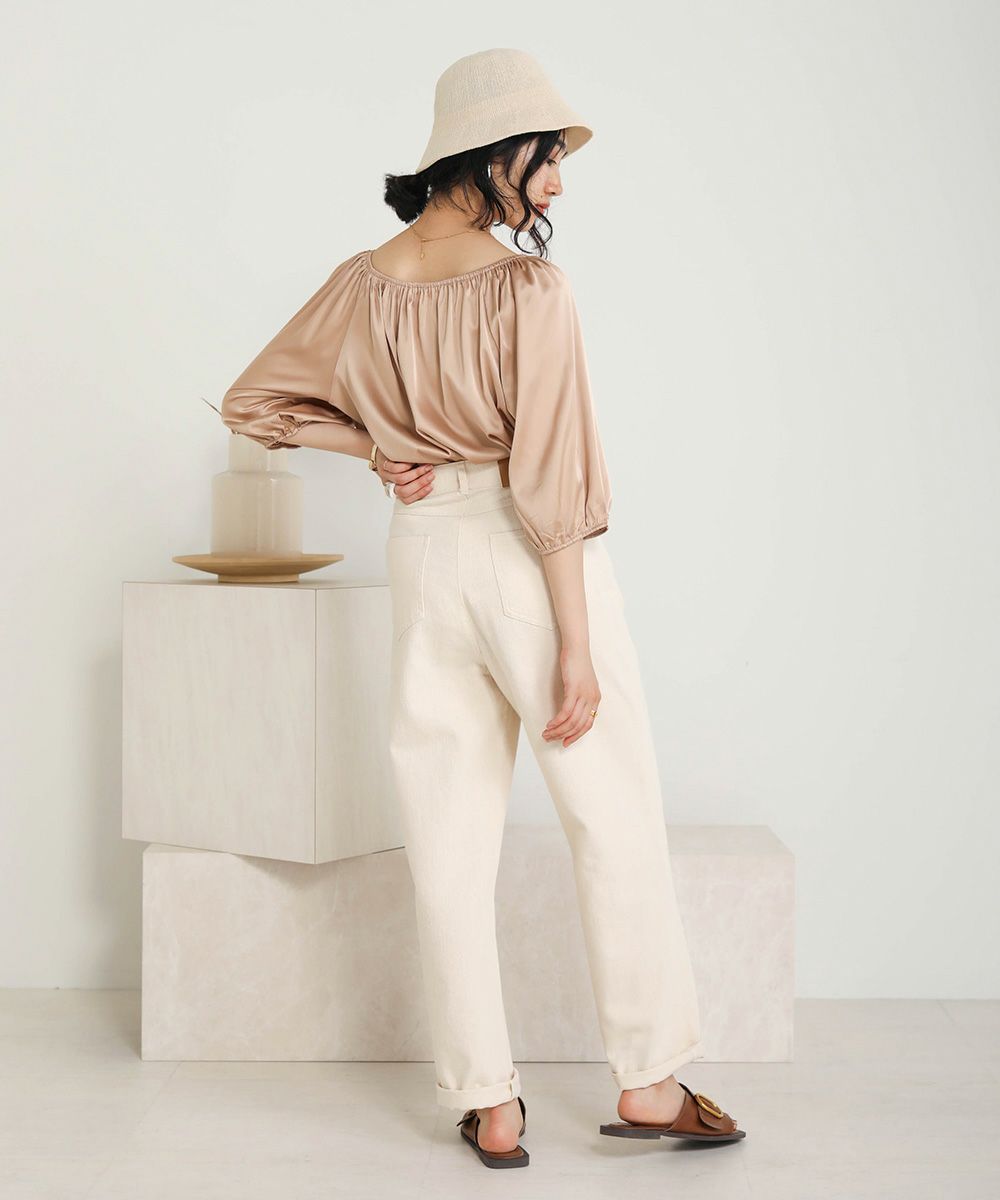 SATIN GATHERED BLOUSE