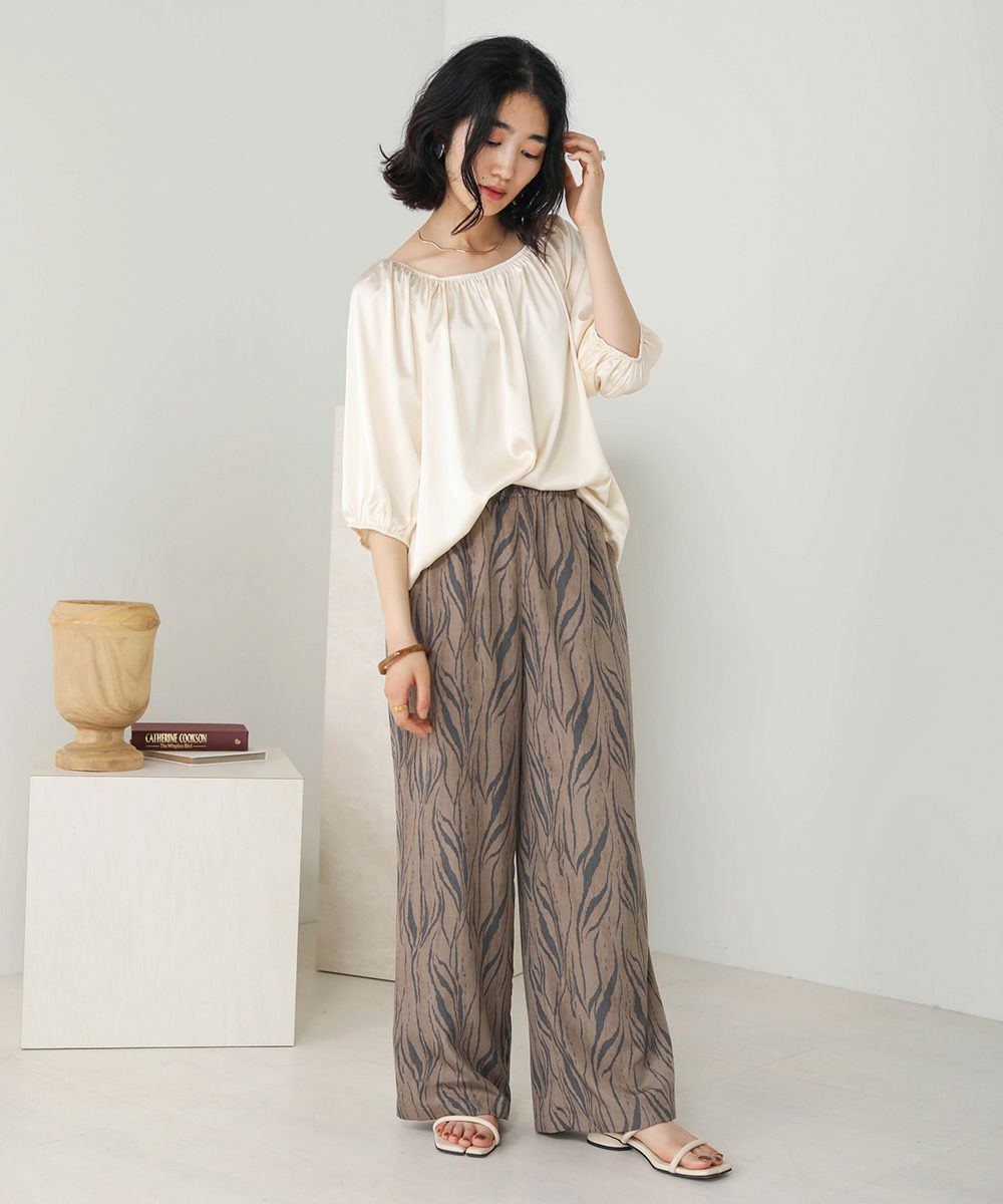 SATIN GATHERED BLOUSE