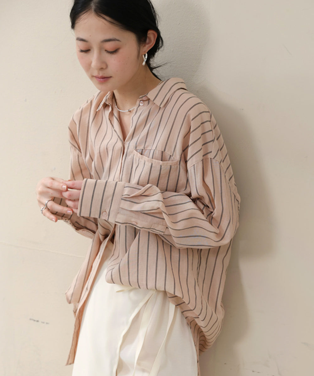 シアーストライプシャツ