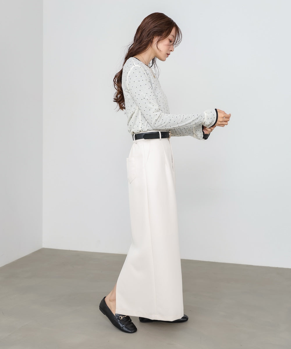 シアードットフリルカットソー