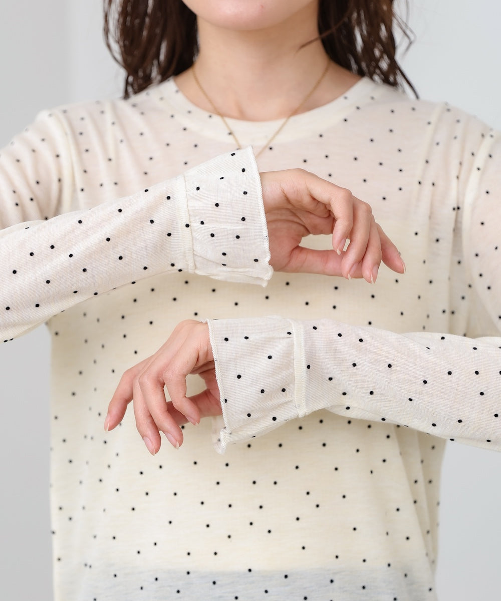 シアードットフリルカットソー