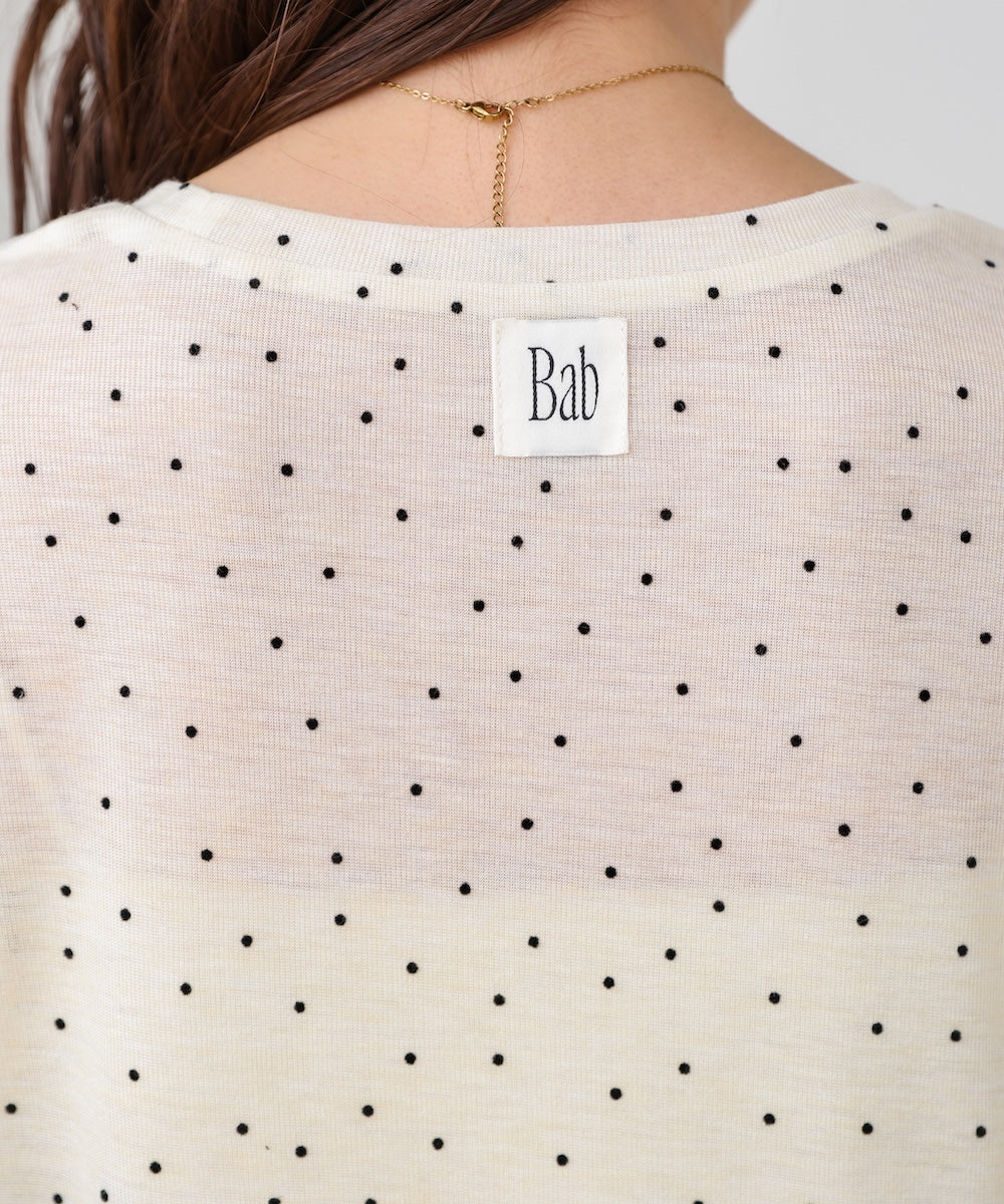 シアードットフリルカットソー