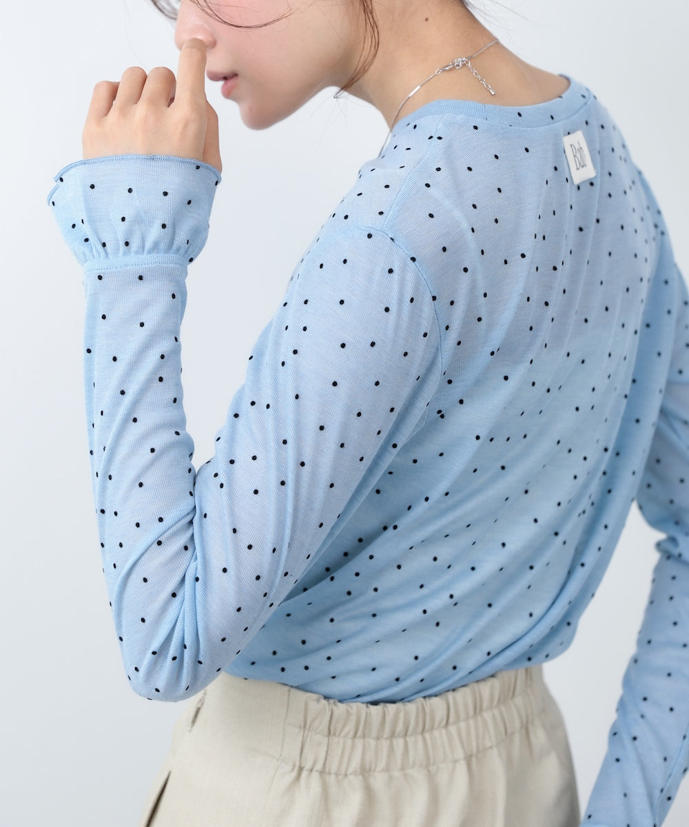 シアードットフリルカットソー