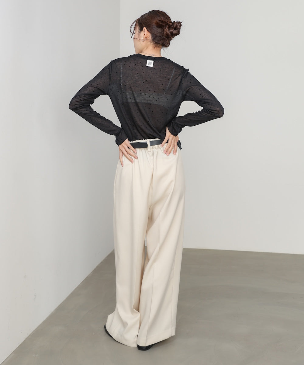 シアードットフリルカットソー