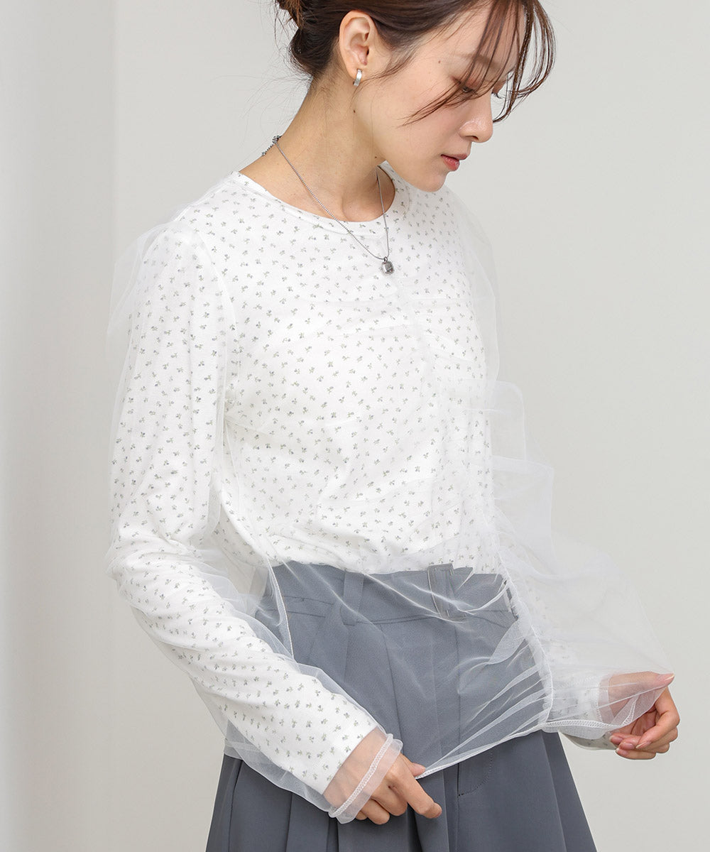 チュールレイヤードトップス