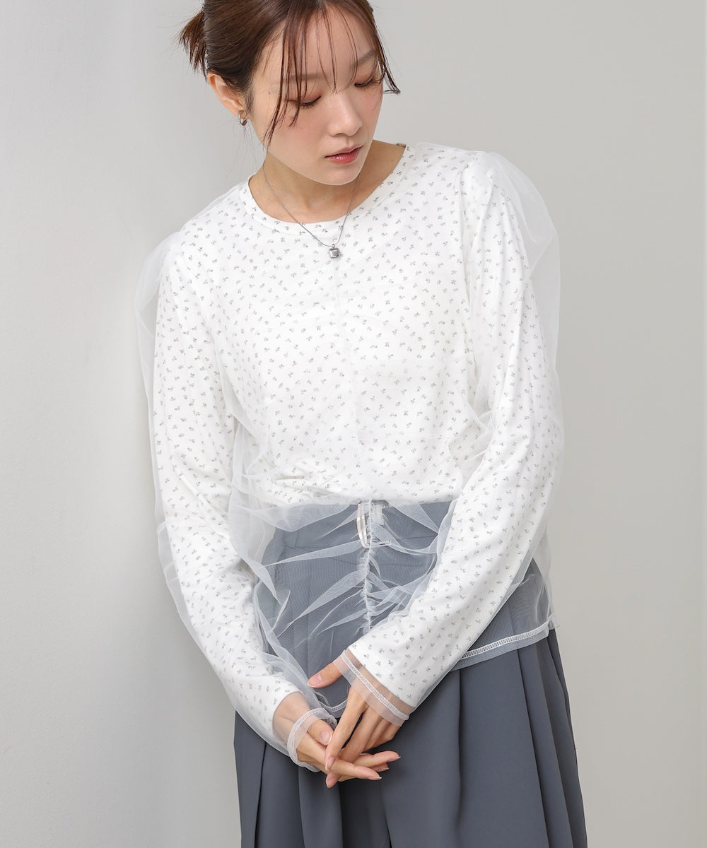 チュールレイヤードトップス