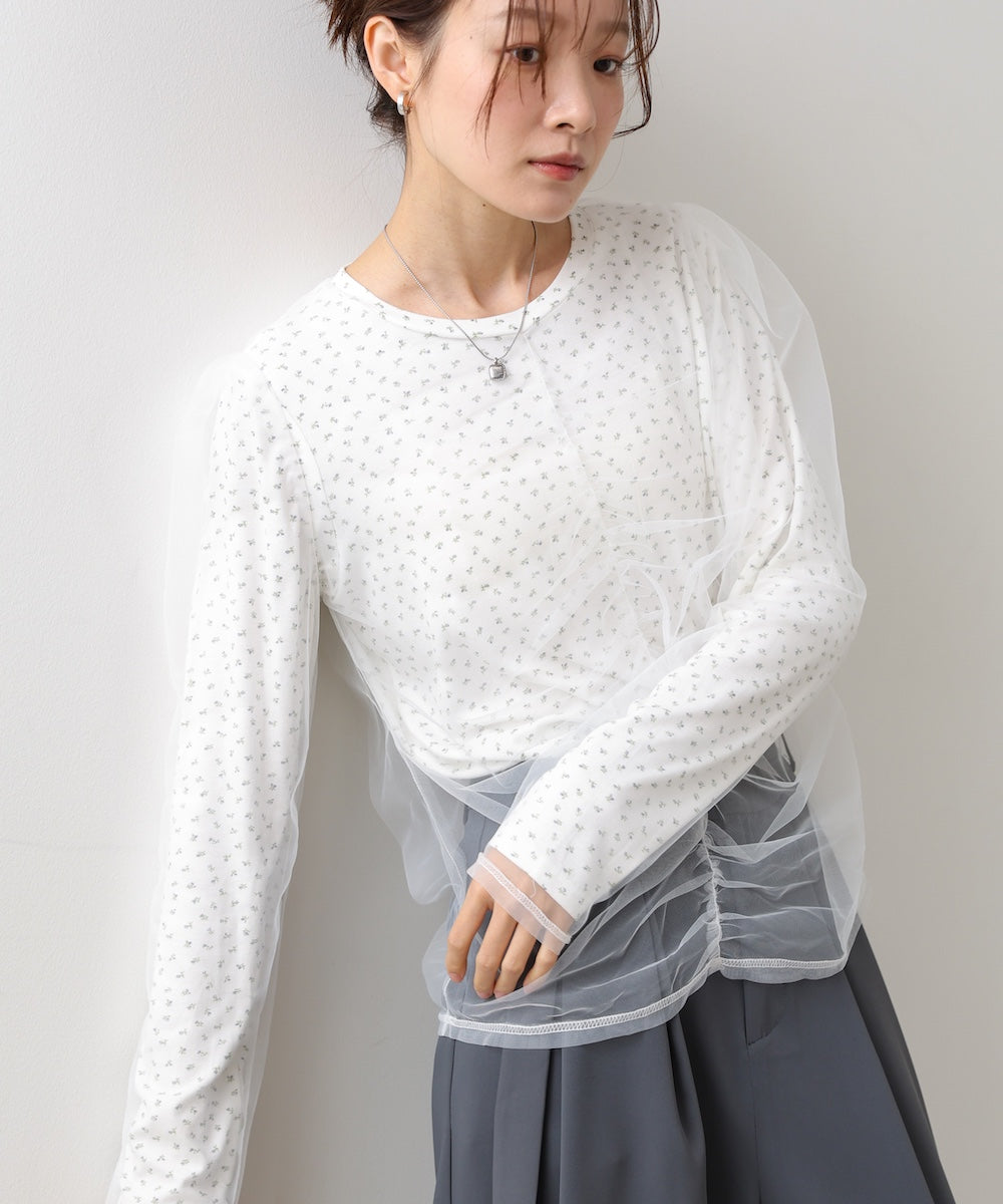 チュールレイヤードトップス