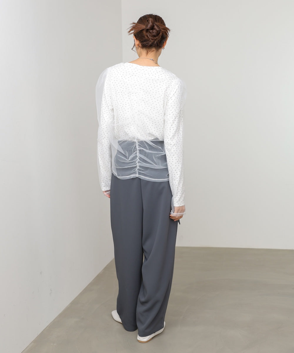 チュールレイヤードトップス