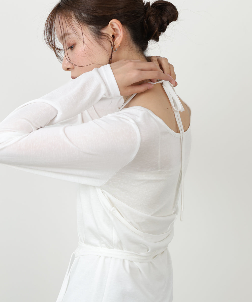 ホルターレイヤードカットソー