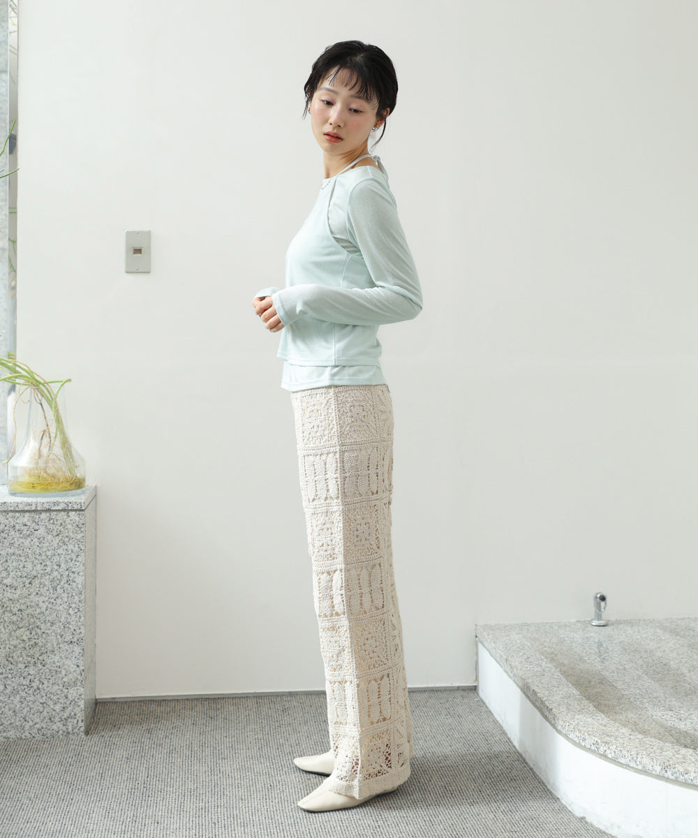 ホルターレイヤードカットソー