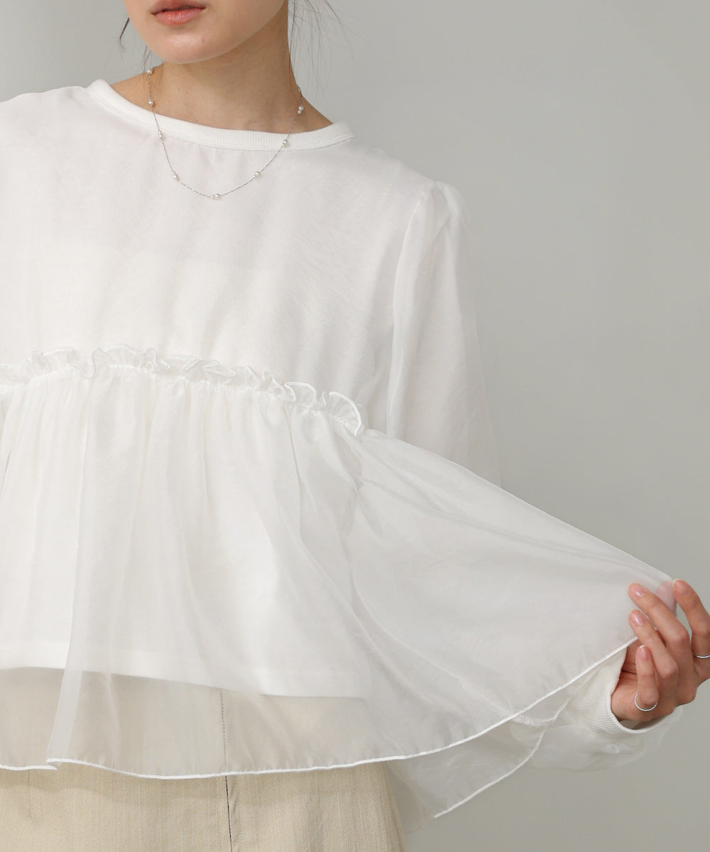 シアーレイヤードフレアカットソー