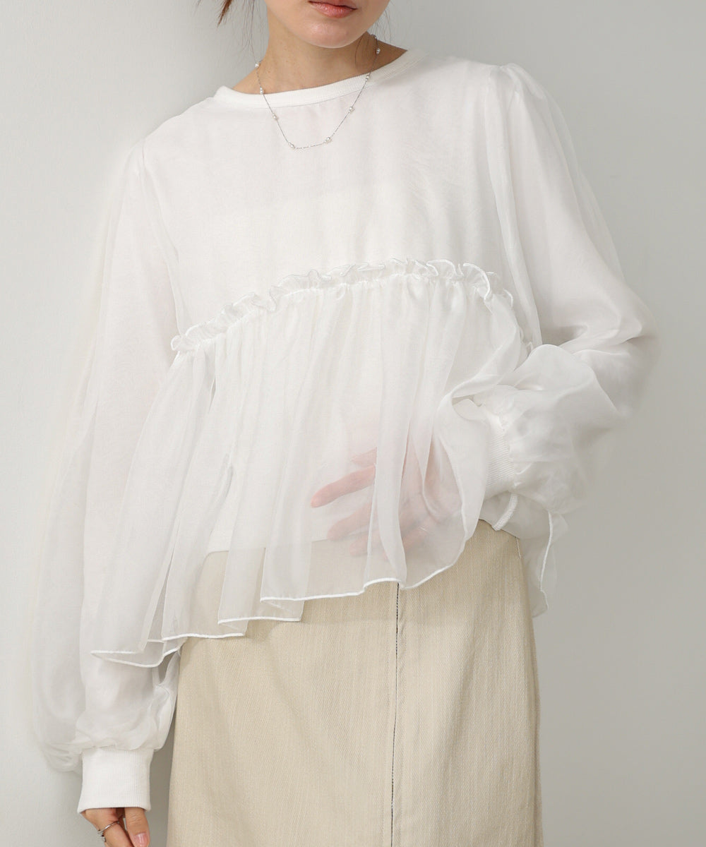 シアーレイヤードフレアカットソー
