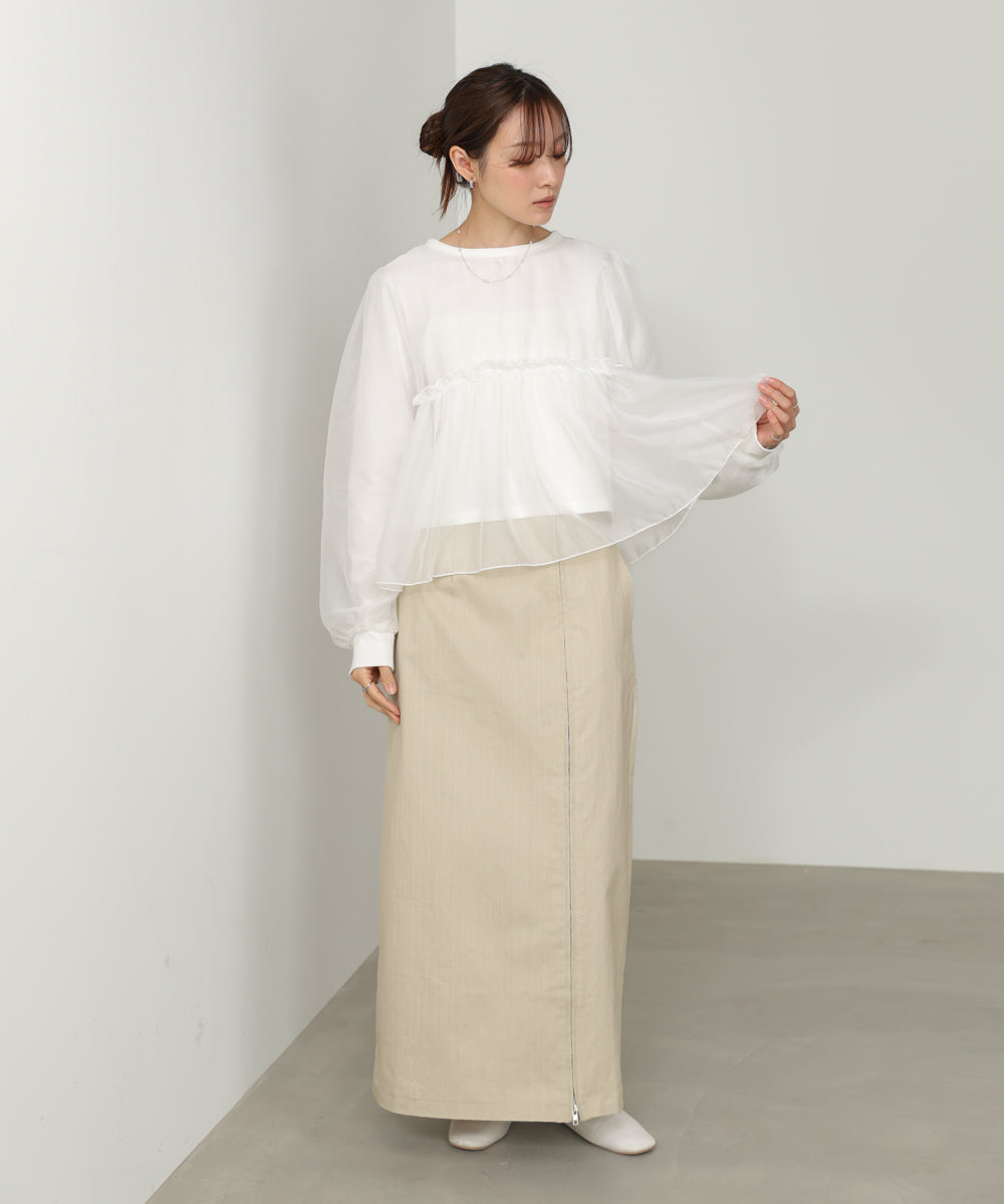 シアーレイヤードフレアカットソー