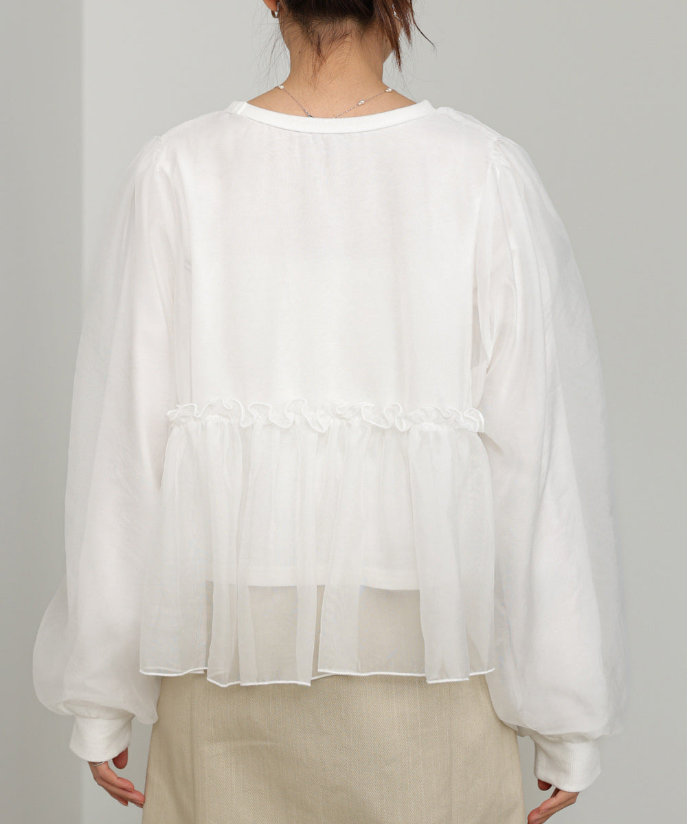 シアーレイヤードフレアカットソー