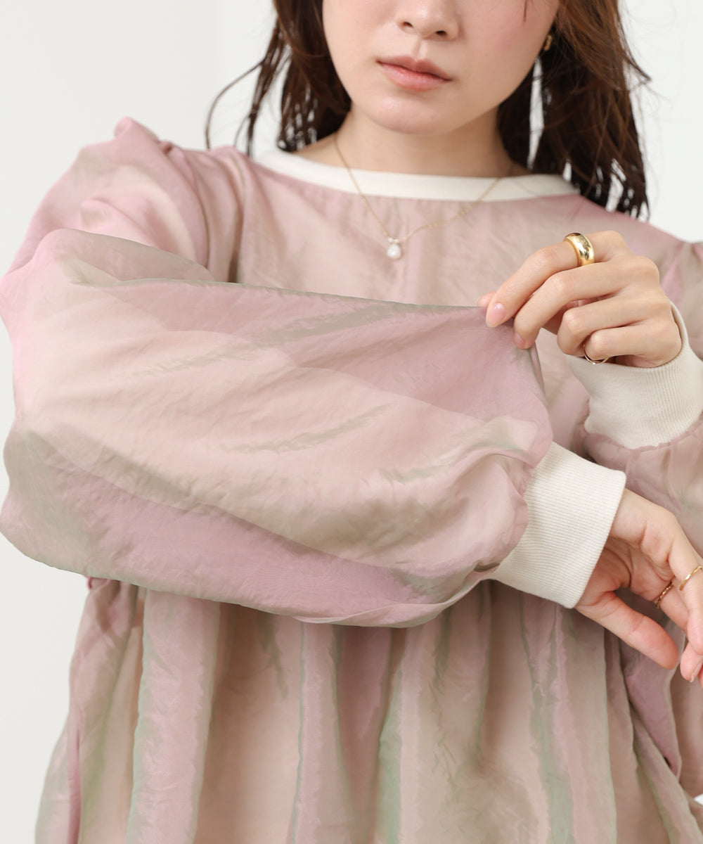 シアーレイヤードフレアカットソー