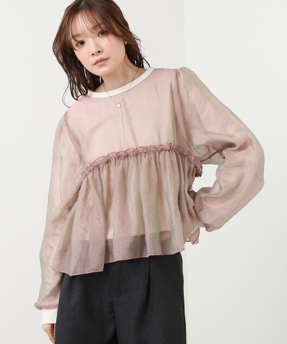 シアーレイヤードフレアカットソー