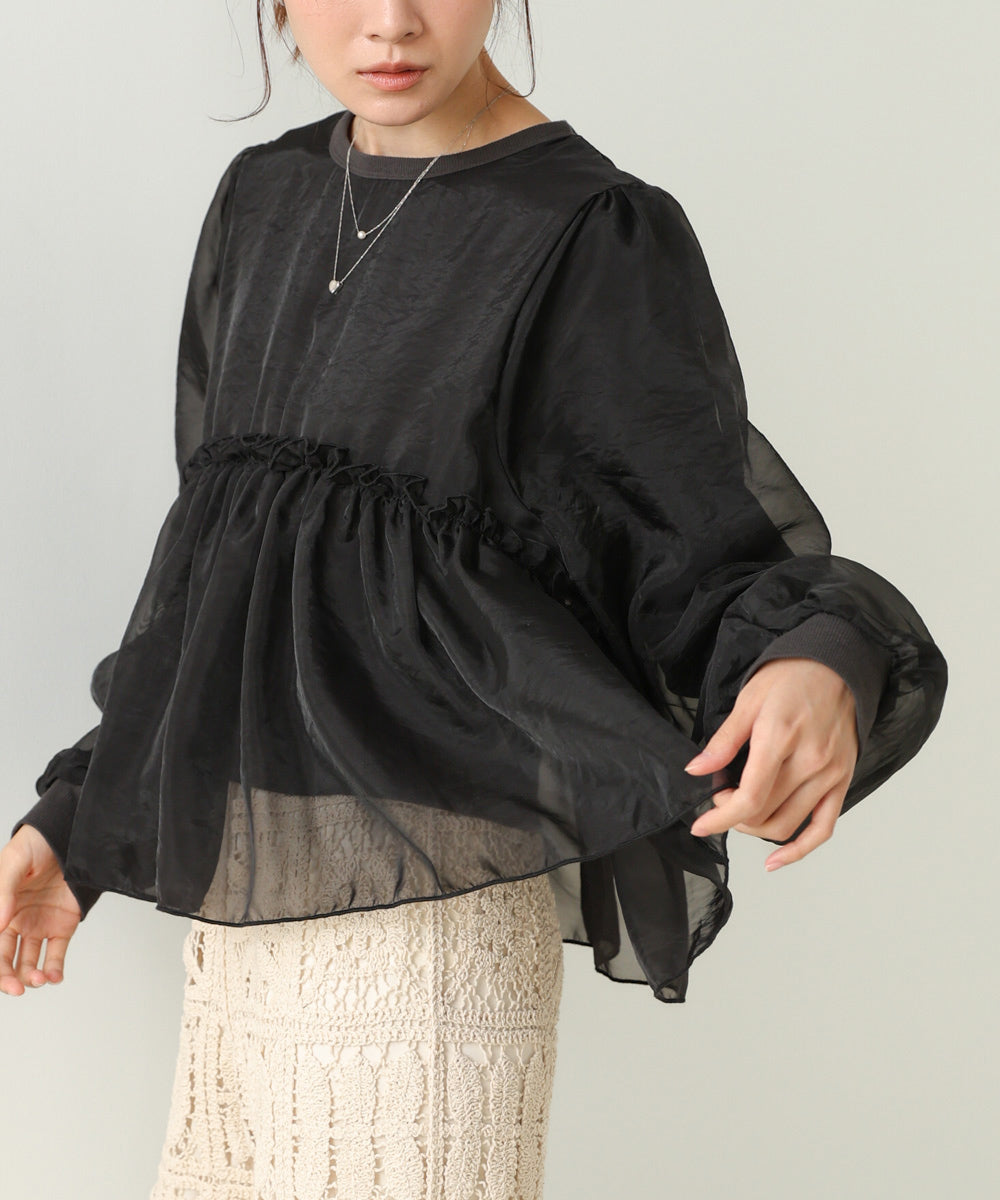シアーレイヤードフレアカットソー