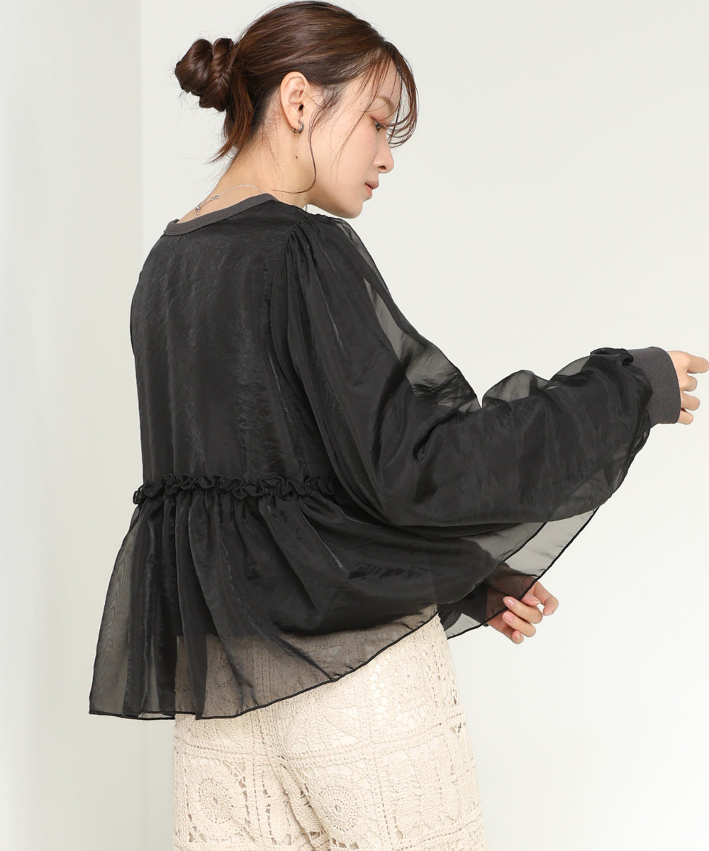 シアーレイヤードフレアカットソー