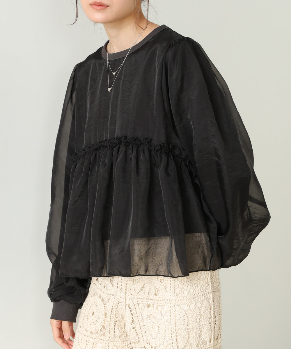 シアーレイヤードフレアカットソー