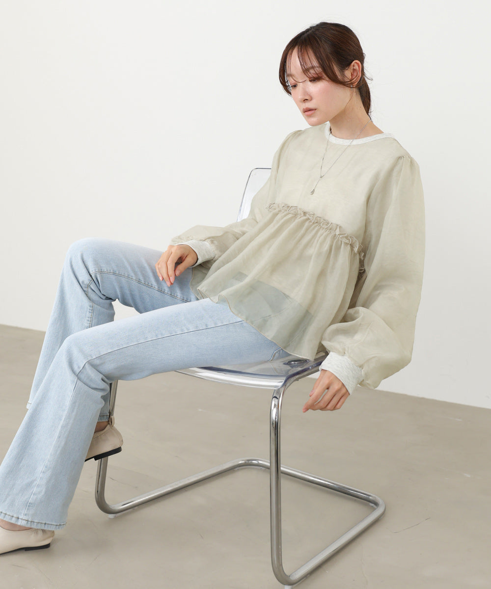 シアーレイヤードフレアカットソー