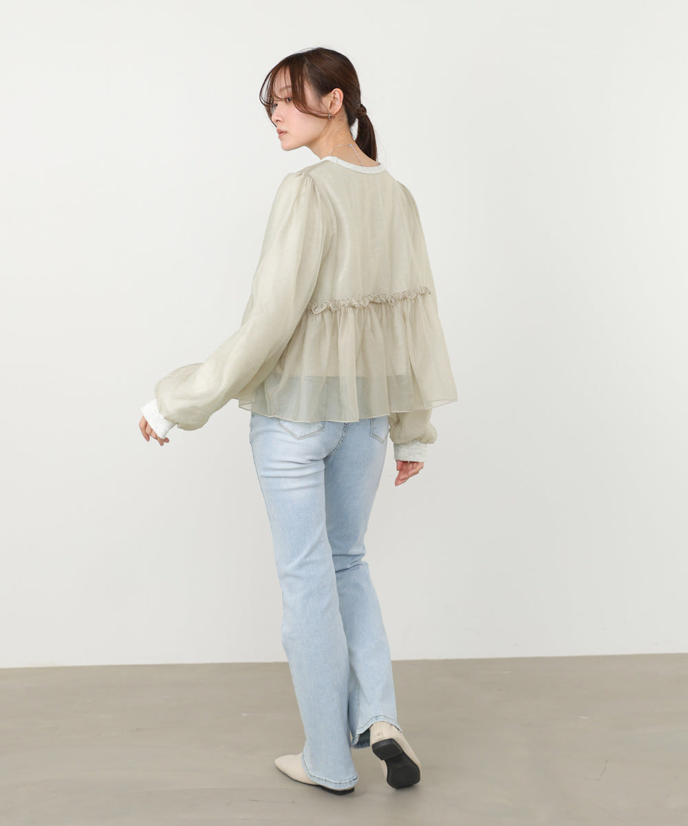 シアーレイヤードフレアカットソー