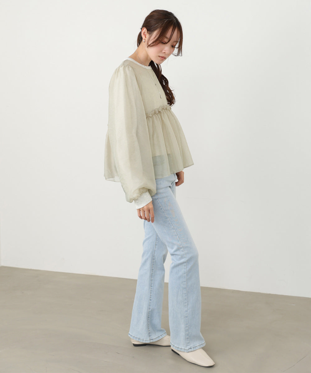 シアーレイヤードフレアカットソー