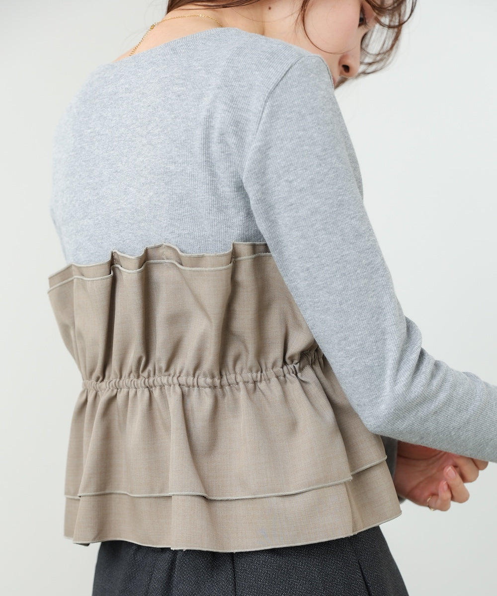 ビスチェ風レイヤードロンT
