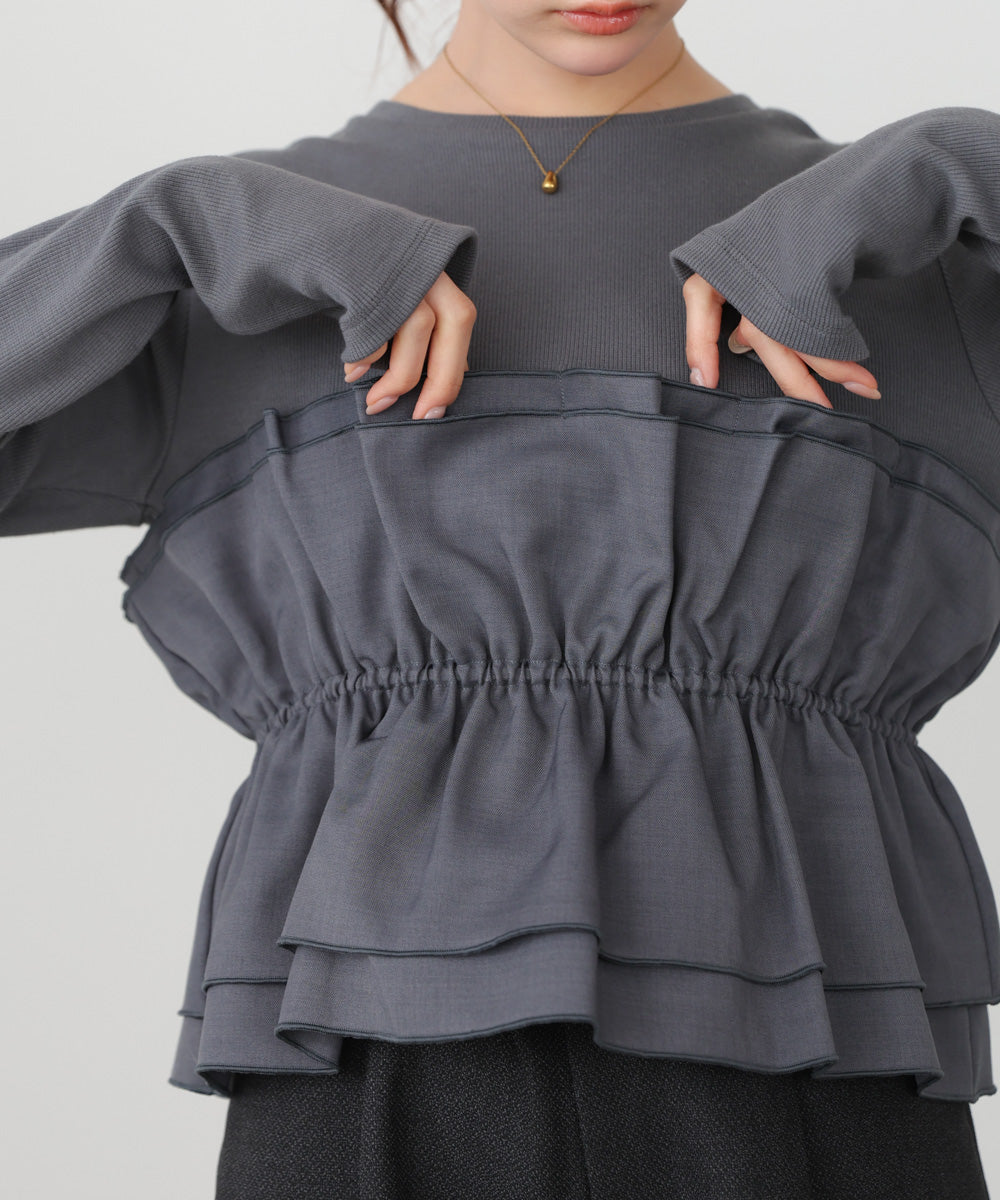 ビスチェ風レイヤードロンT