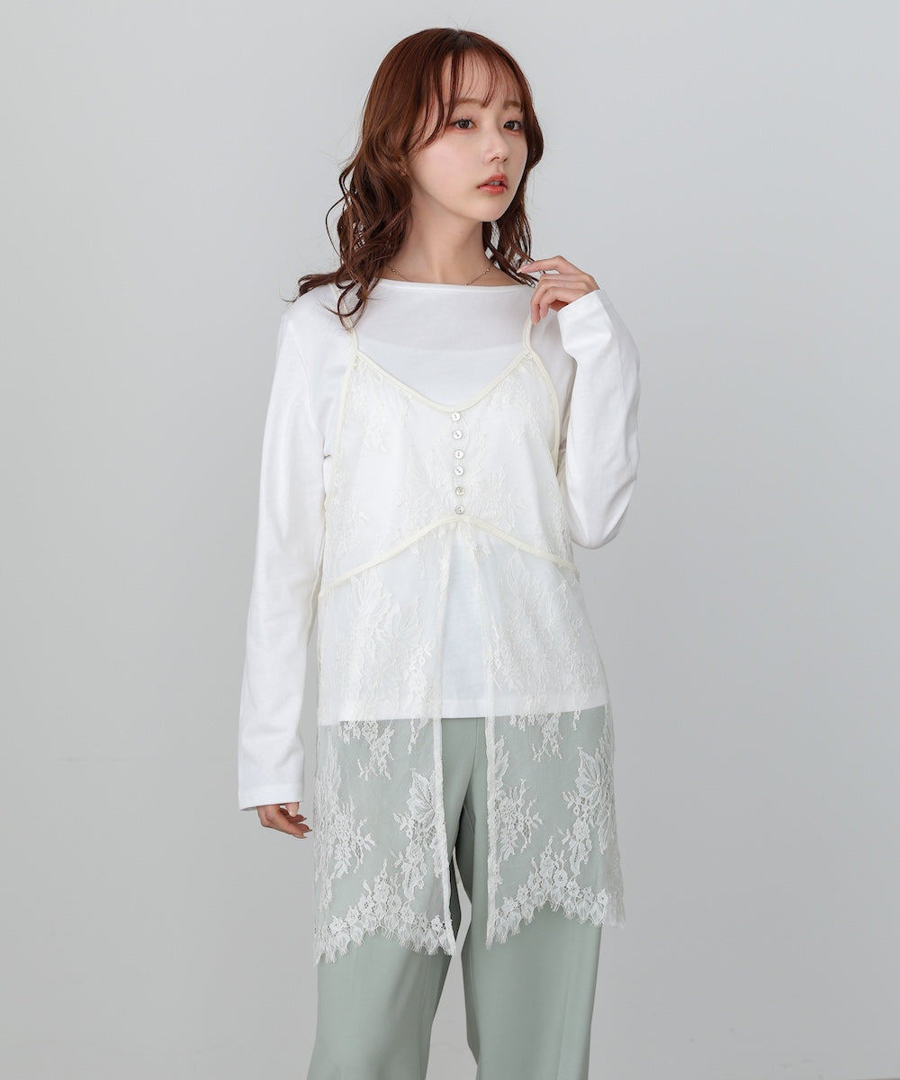 レースビスチェ+カットソーSET