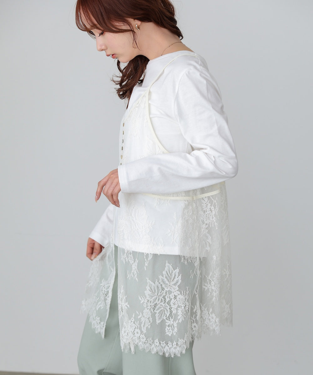 レースビスチェ+カットソーSET