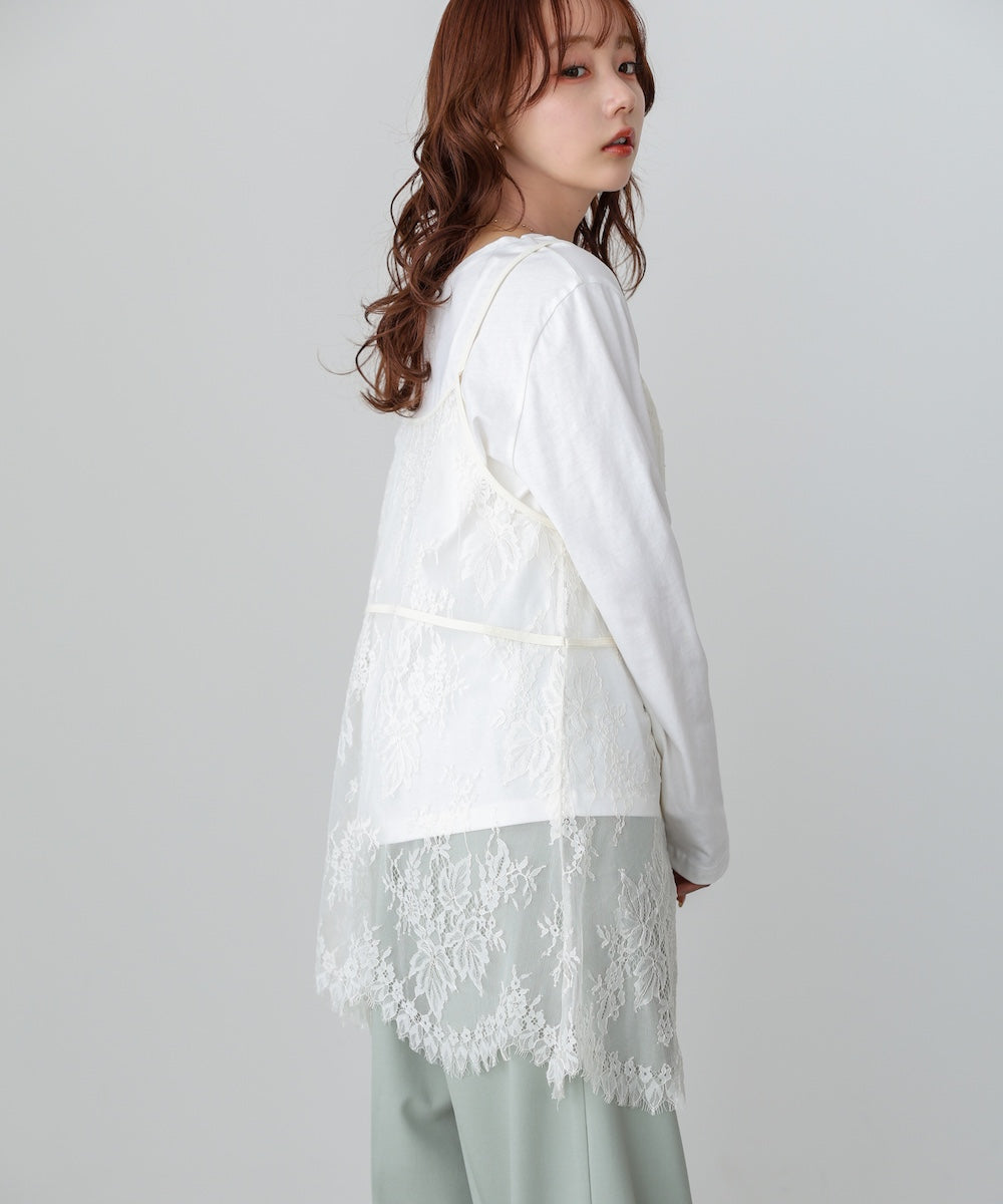 レースビスチェ+カットソーSET