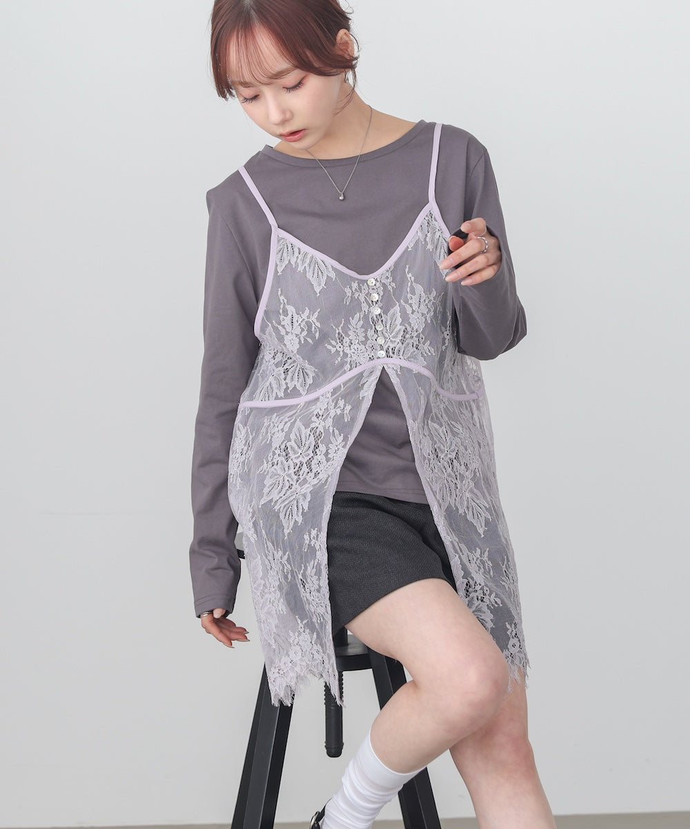 レースビスチェ+カットソーSET