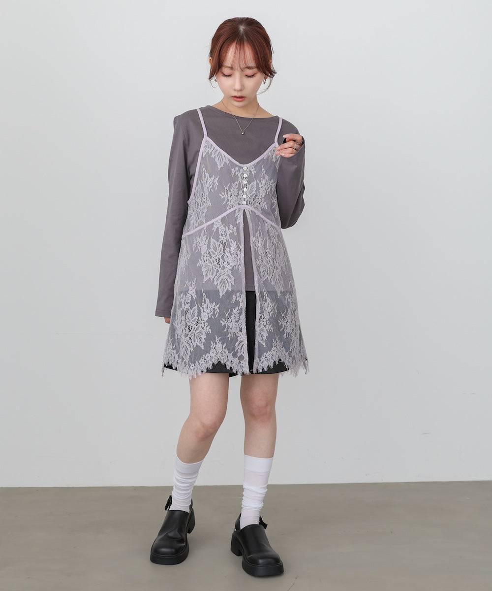 レースビスチェ+カットソーSET