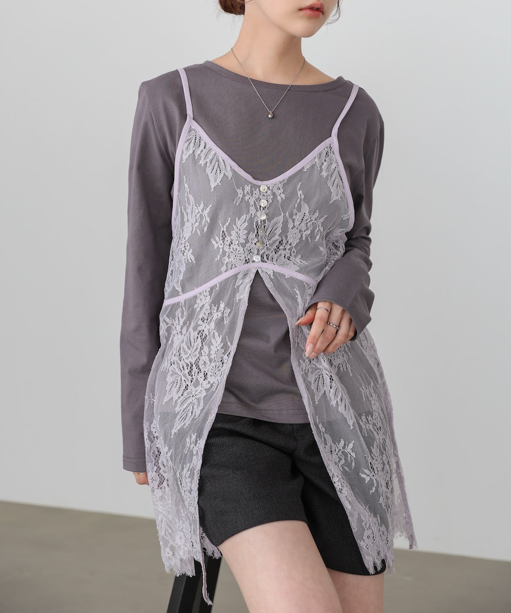 レースビスチェ+カットソーSET