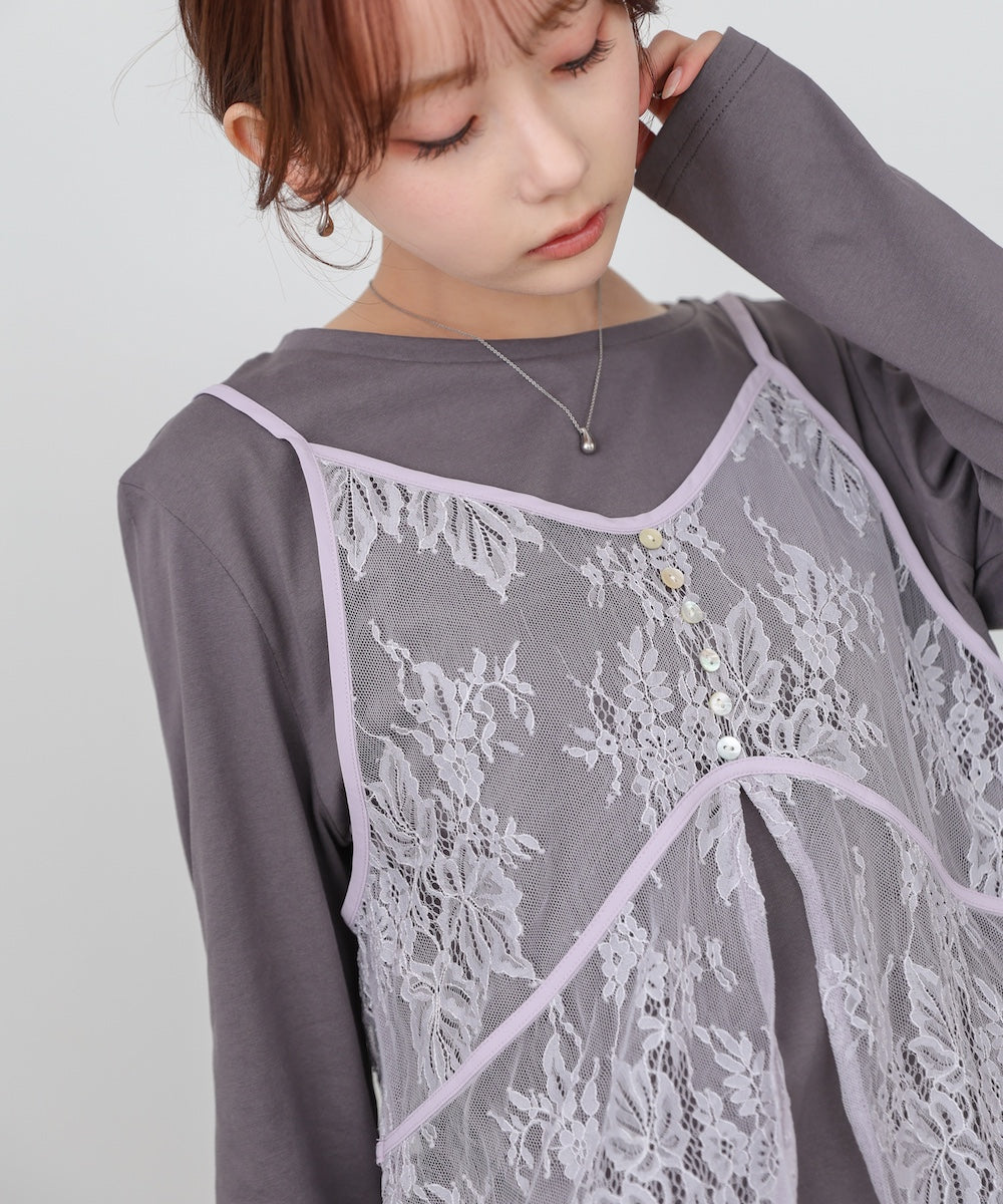 レースビスチェ+カットソーSET