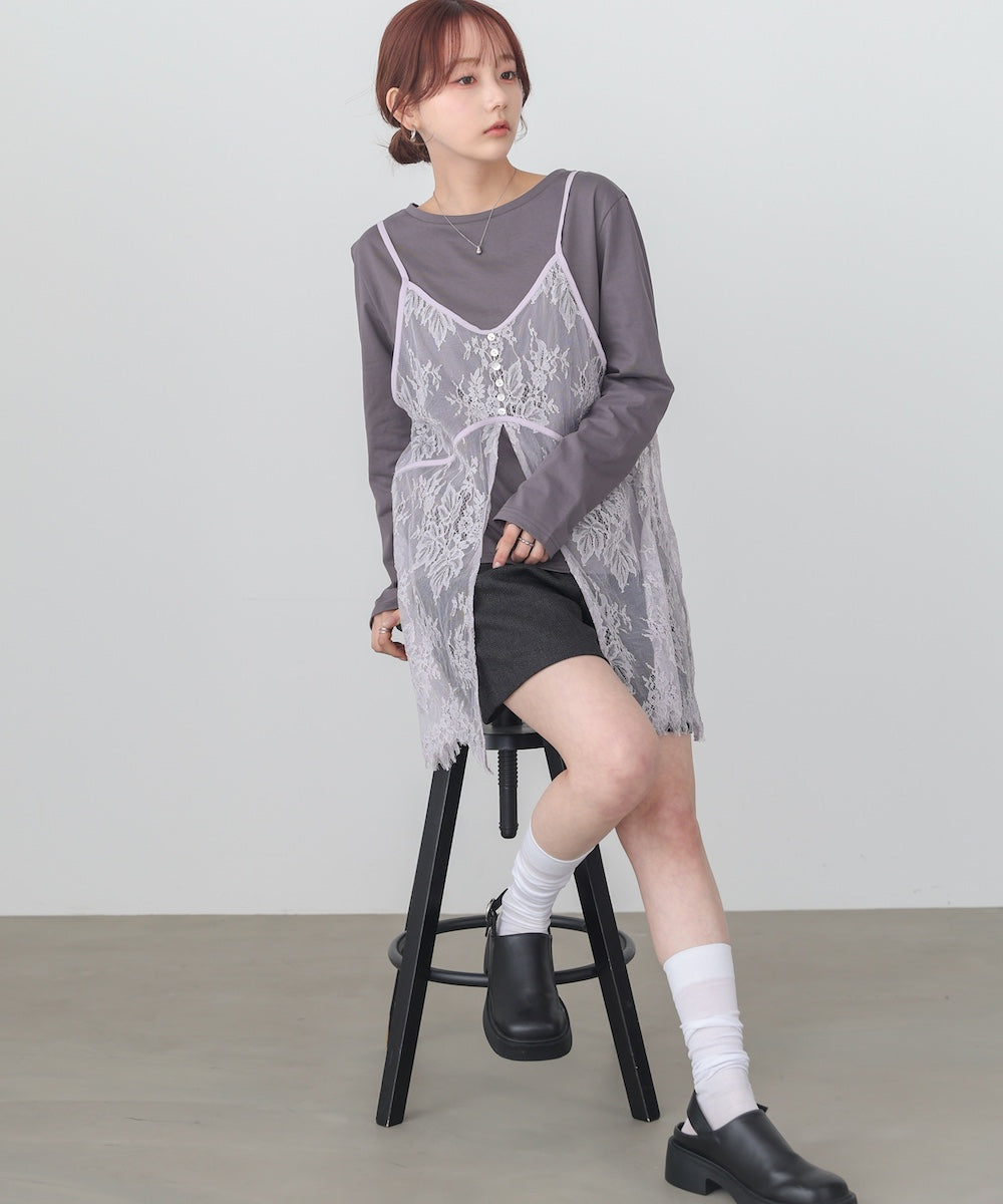 レースビスチェ+カットソーSET