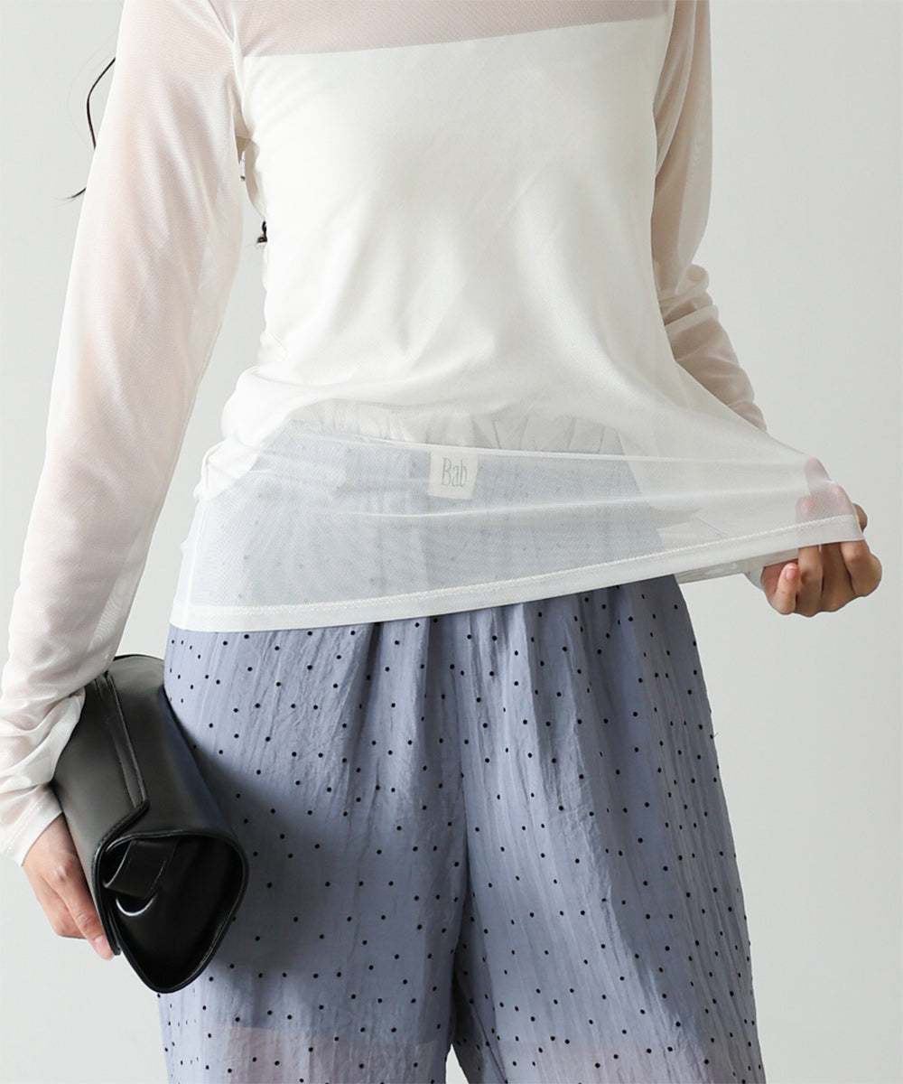 インナー付きシアーカットソー