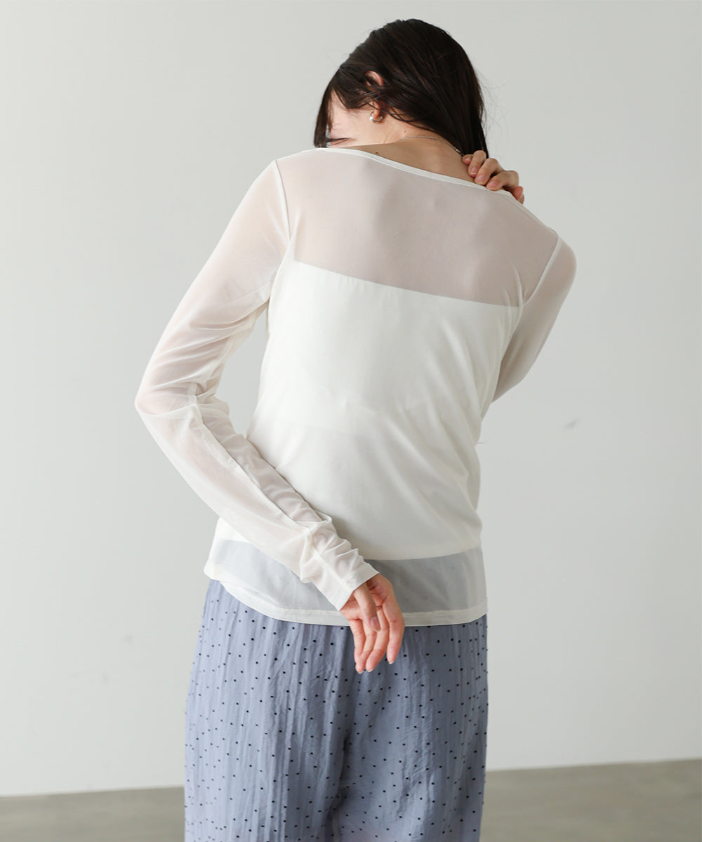 インナー付きシアーカットソー