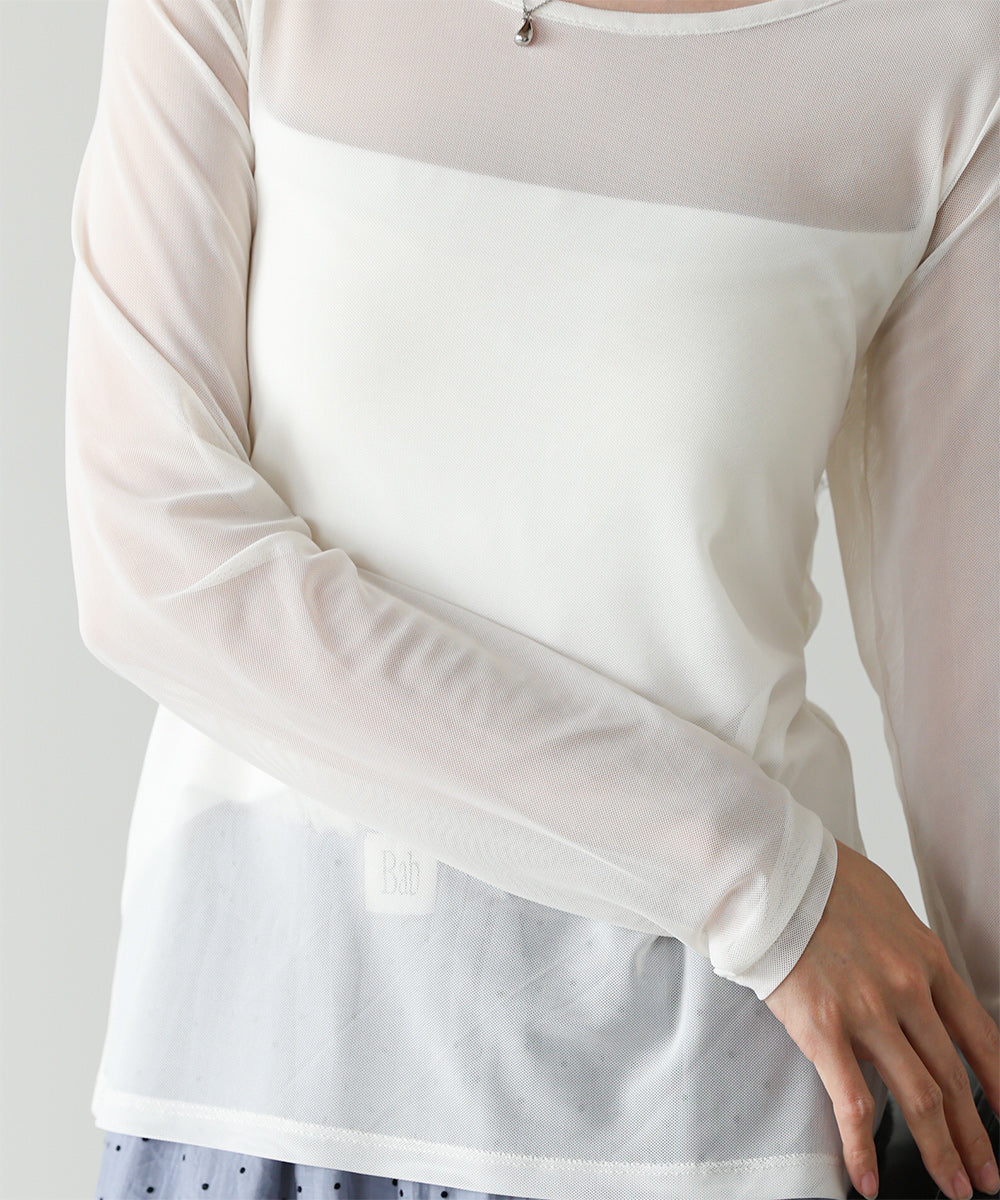 インナー付きシアーカットソー