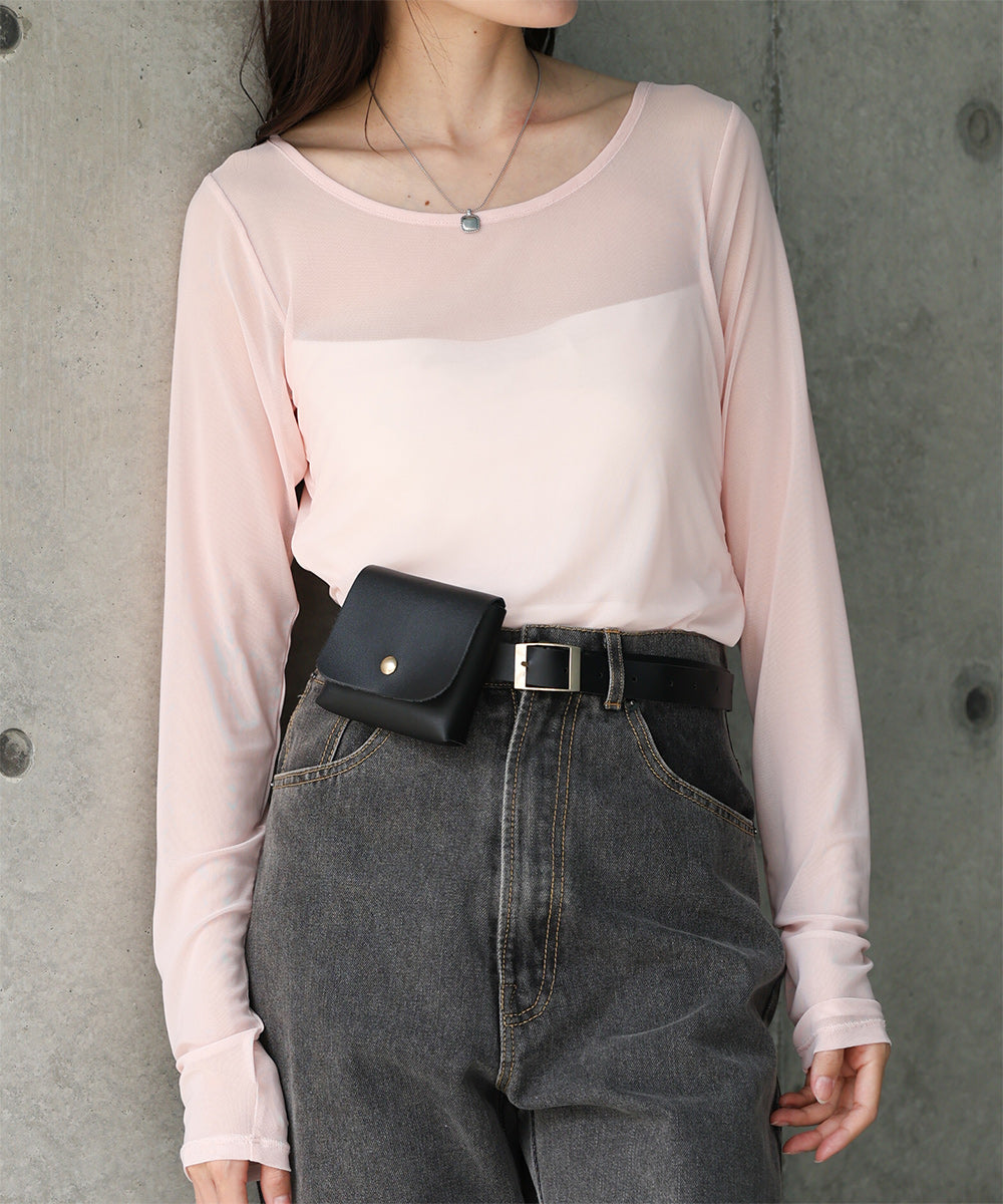 インナー付きシアーカットソー