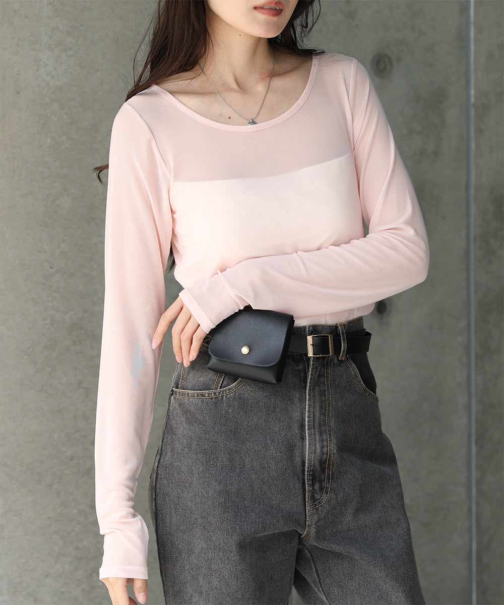 インナー付きシアーカットソー