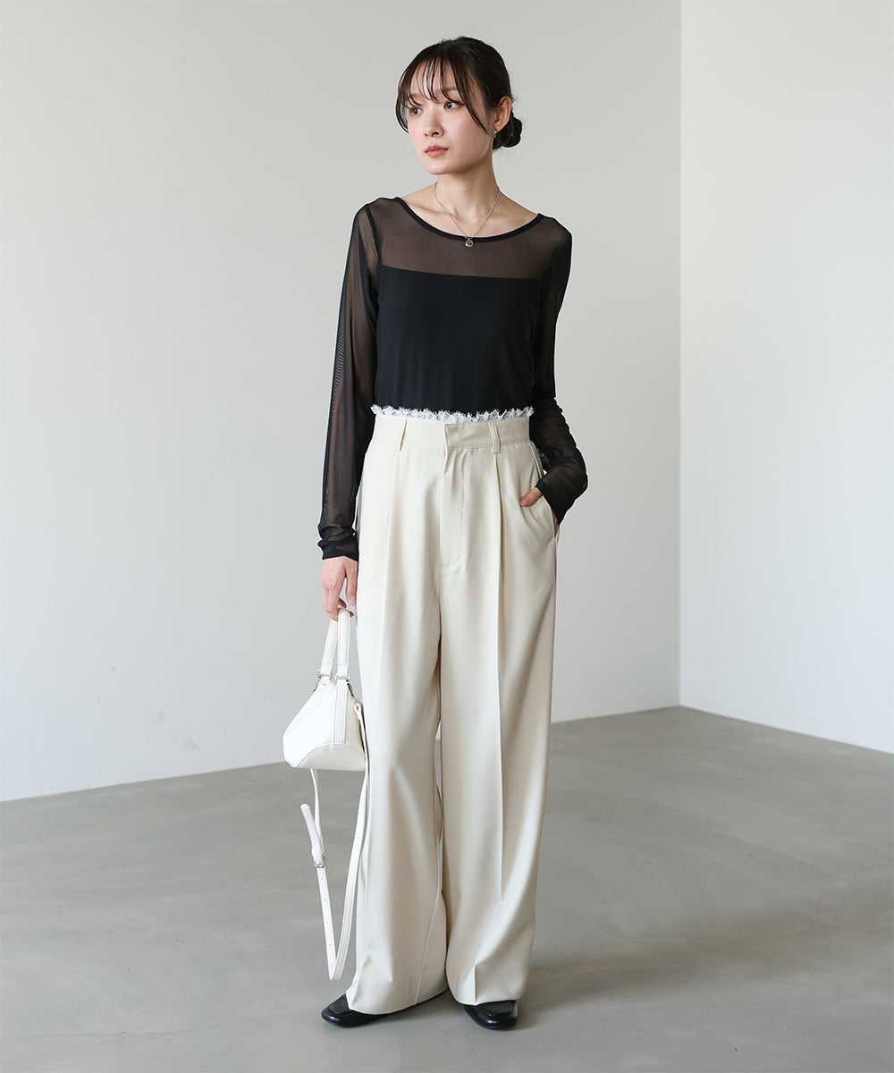 インナー付きシアーカットソー