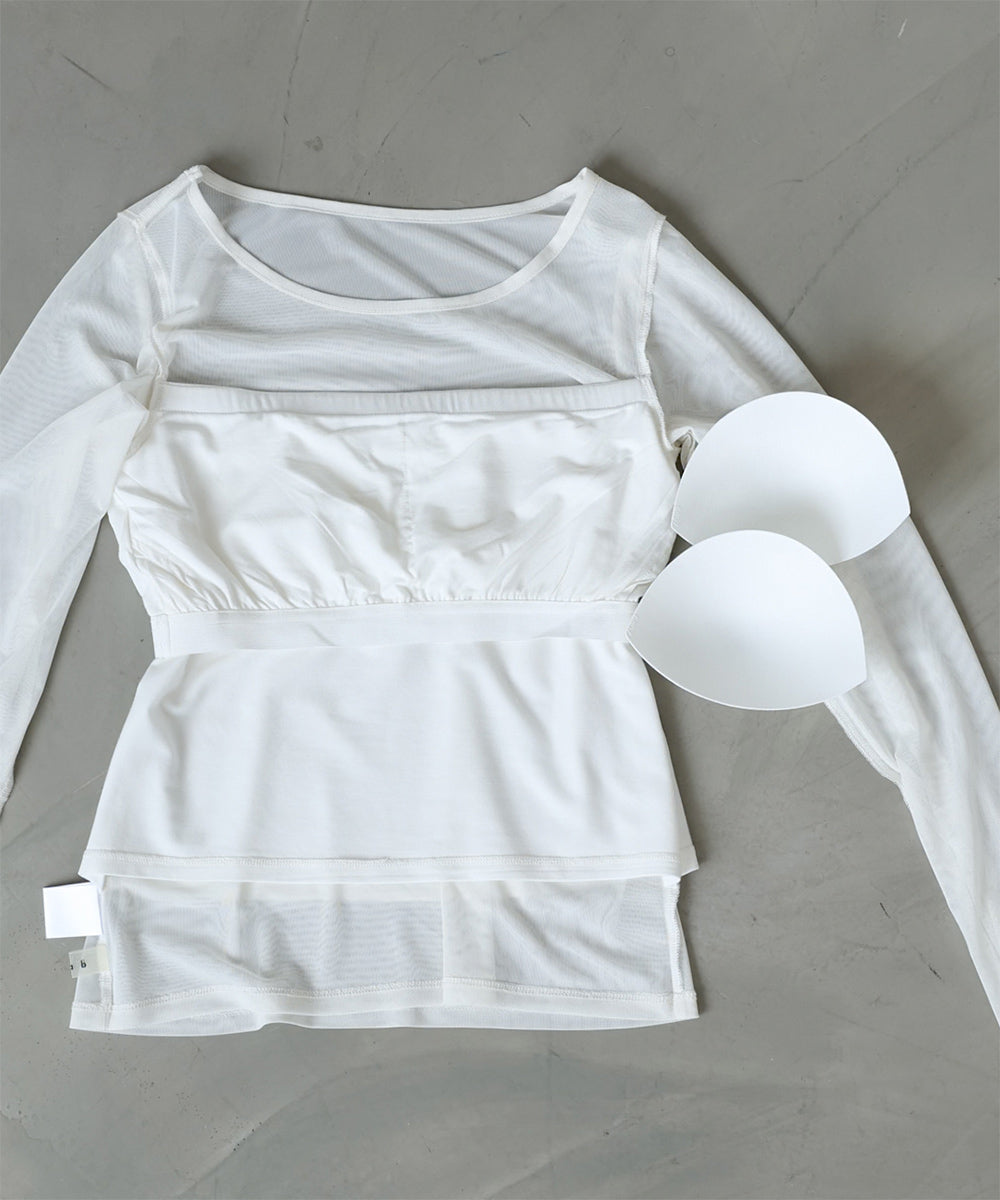 インナー付きシアーカットソー
