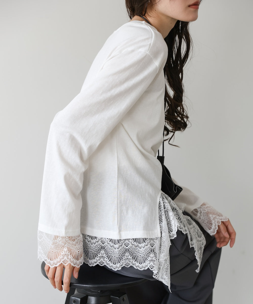 レースレイヤードロンT