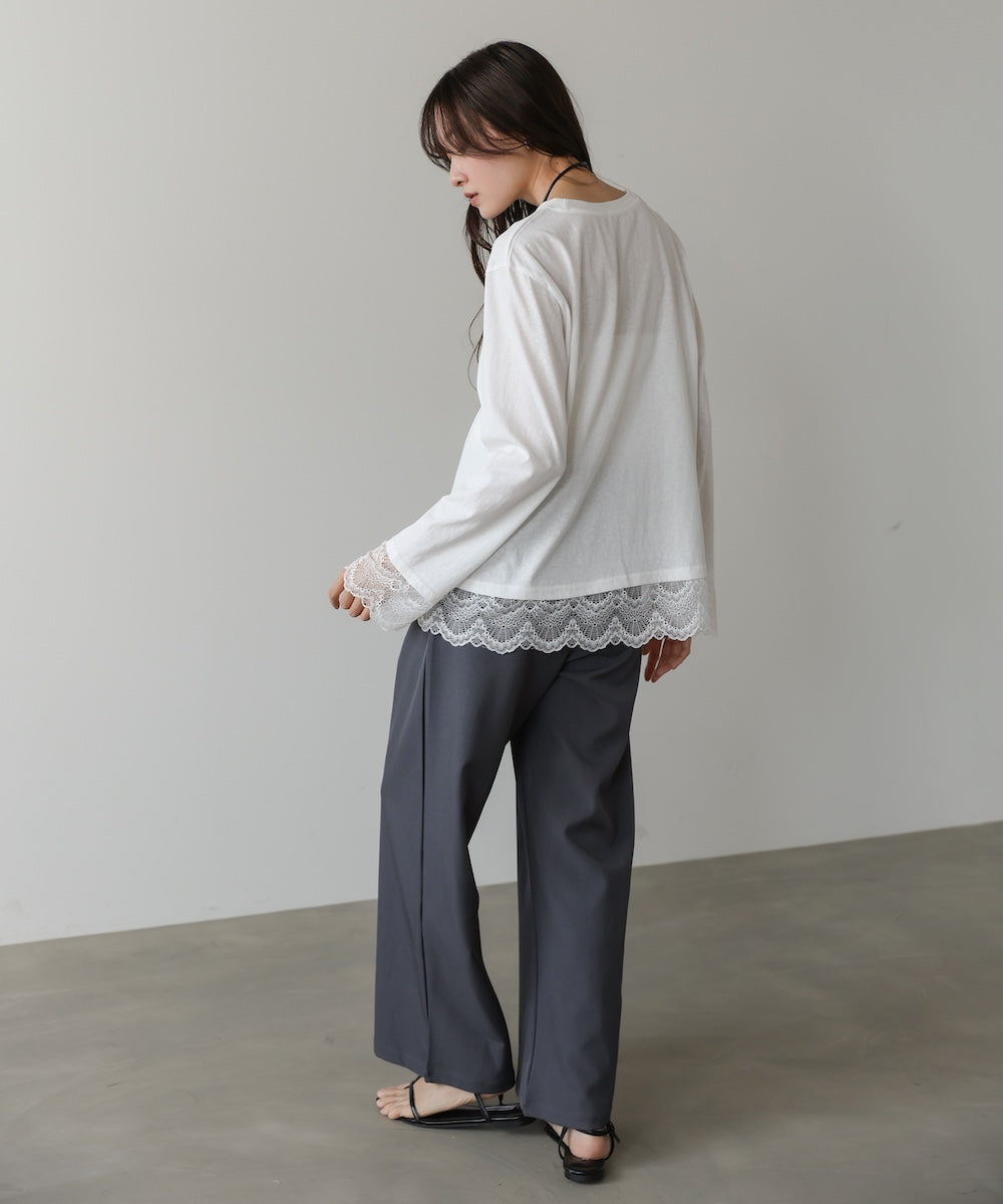 レースレイヤードロンT