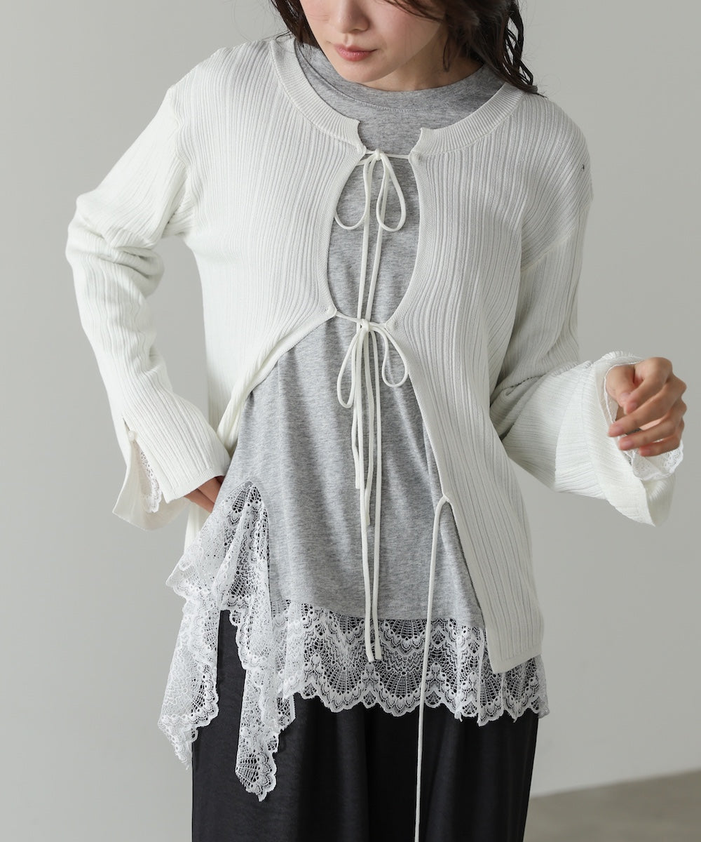 レースレイヤードロンT