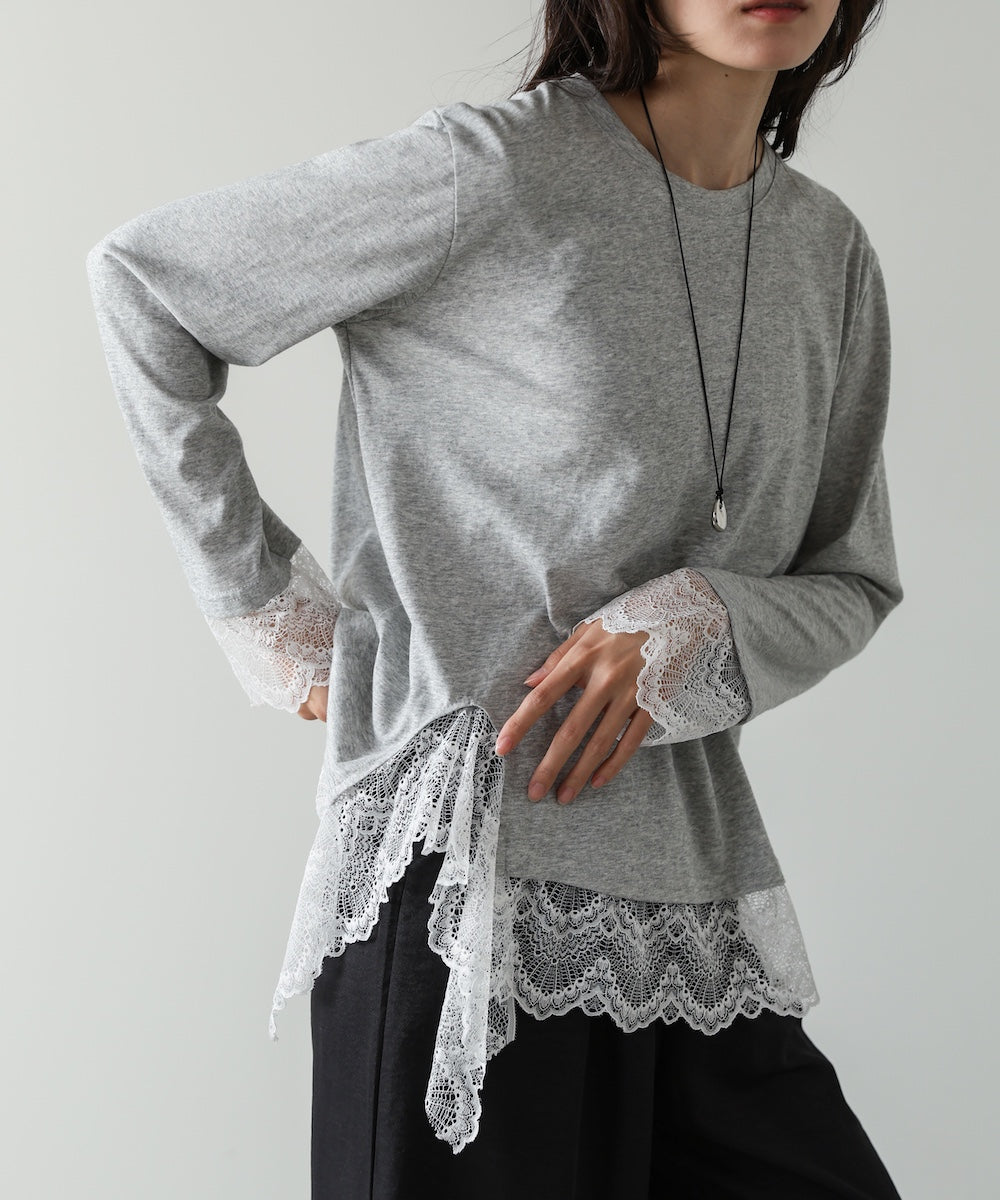 レースレイヤードロンT