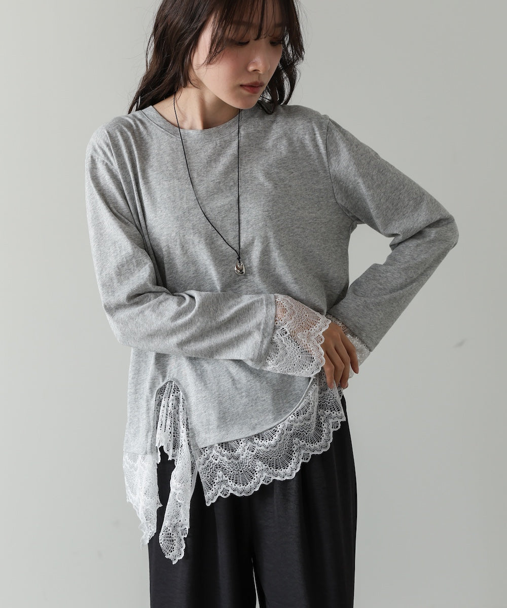 レースレイヤードロンT