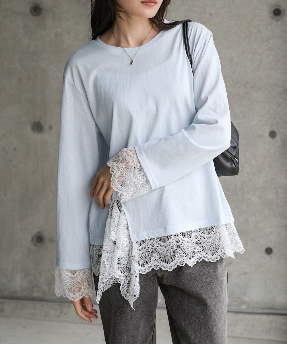 レースレイヤードロンT