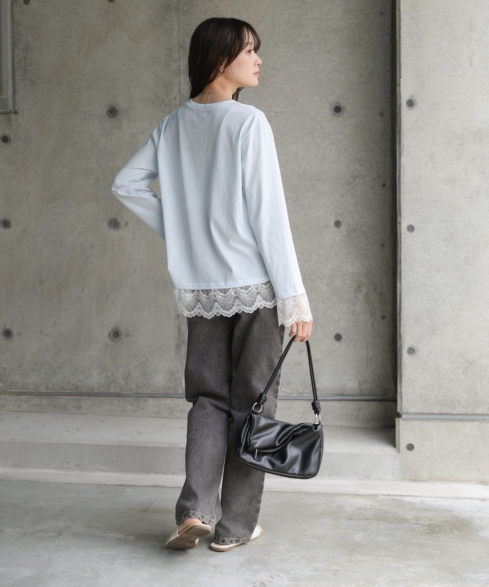 レースレイヤードロンT